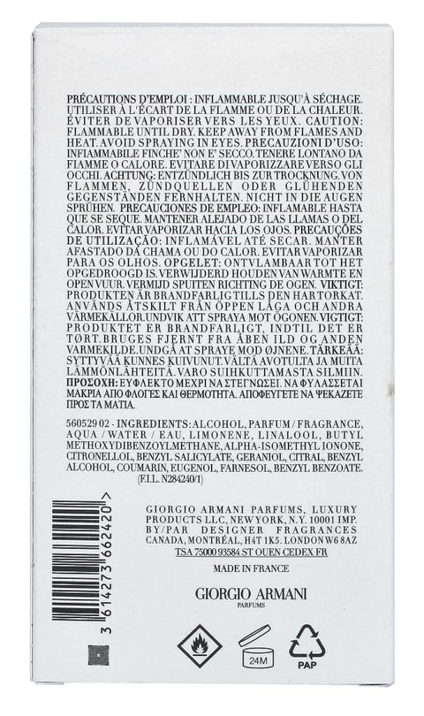Giorgio Armani Acqua Di Gio EDP Spray (Refillable) Men 4.2 oz Giorgio Armani