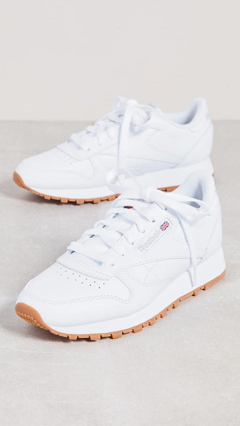 Reebok Women's Classic Leather Sneaker, Reefresh White/Pure Grey/Gum, 7.5 Reebok