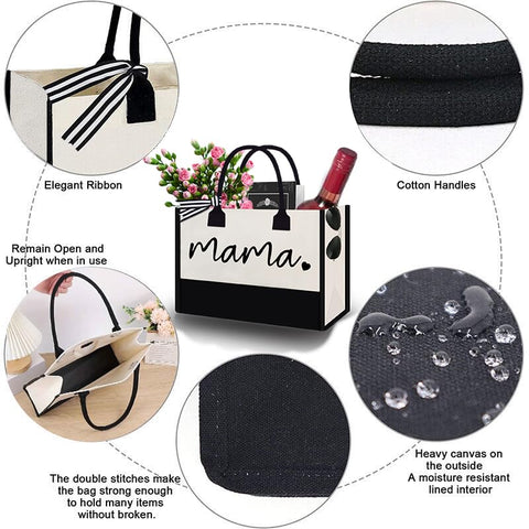 CXCC Mom Mama Bag Mother Personalized Gifts for Mother's Day, Mama Tote Bag for Shopping, Beach, Travel CXCC