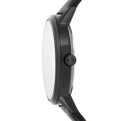 A｜X ARMANI EXCHANGE Men's Leather Watch, Color: Black/Black (Model: AX2719) A｜X ARMANI EXCHANGE