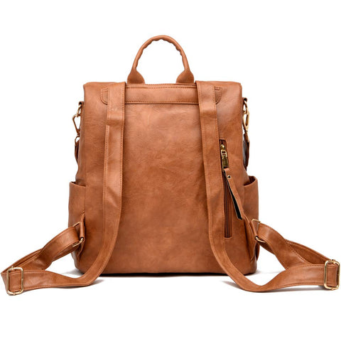ZOCILOR Fashion Backpack Purse for Women Multipurpose Design Convertible Satchel Handbags and Shoulder Bag PU Leather Travel bag (Brown) ZOCILOR
