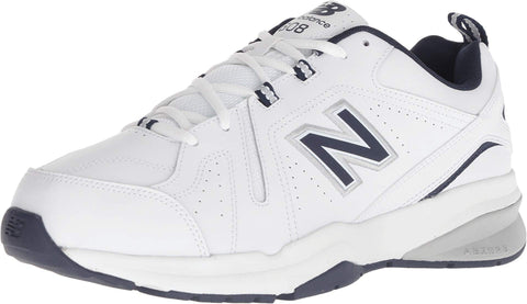 New Balance Men's 608 V5 Casual Comfort Cross Trainer, White/Navy, 10.5