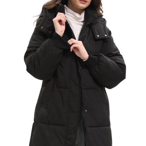 PUFFIT Long Puffer Jacket for Women,2024 Thickened Winter Coat Hooded with Deep Pockets, Ladies Warm Winter Jacket PUFFIT
