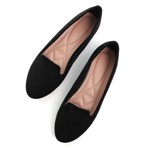 SAILING LU Women Round Toe Flats Comfortable Ballet Flat Shoes for Women Dressy Black Slip-ons Loafers Black Size 8.5