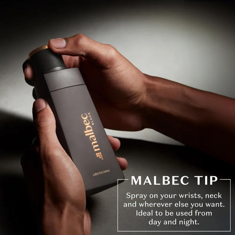 Malbec Black Eau de Toilette By O Boticario, Wine-Inspired Cologne For Men, Long-Lasting Men's Fragrances, Vanilla, Whiskey Woody & Amber Scent, 3.4 Ounce Malbec