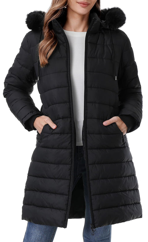 GOLDLADY Women's Waterproof Long Puffer Jacket Thickened Down Jacket Warm Winter Coat GOLDLADY