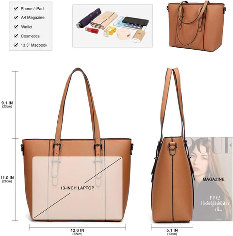 DMICXEL Women Purses and Handbags Tote Shoulder Bag Top Handle Satchel Bags for Ladies, Brown, One Size DMICXEL