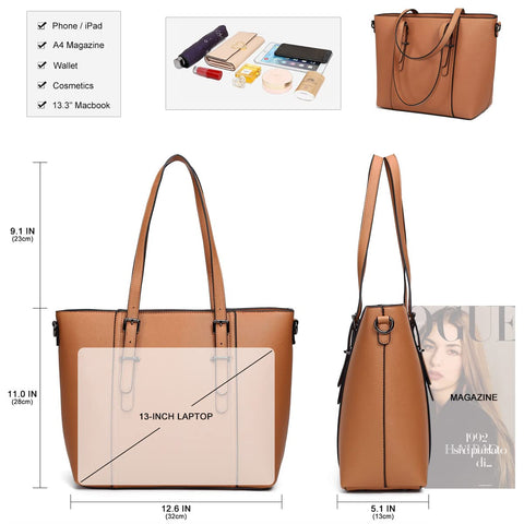 DMICXEL Women Purses and Handbags Tote Shoulder Bag Top Handle Satchel Bags for Ladies, Brown, One Size DMICXEL