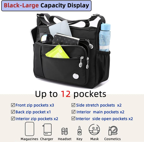 MINTEGRA Women Shoulder Handbag Roomy Multiple Pockets Bag Ladies Crossbody Purse Fashion Tote Top Handle Satchel MINTEGRA