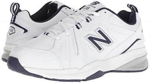 New Balance Men's 608 V5 Casual Comfort Cross Trainer, White/Navy, 10.5