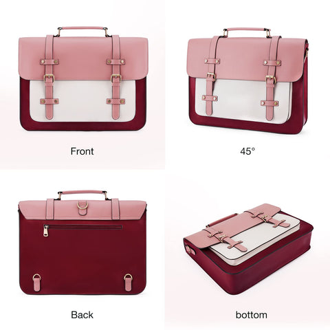 ECOSUSI Laptop Bag for Women Vegan Leather Messenger Bag Fashion Briefcase Backpack 15.6 inch Computer Satchel Bag ECOSUSI