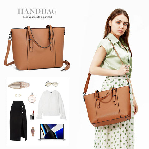 DMICXEL Women Purses and Handbags Tote Shoulder Bag Top Handle Satchel Bags for Ladies, Brown, One Size DMICXEL