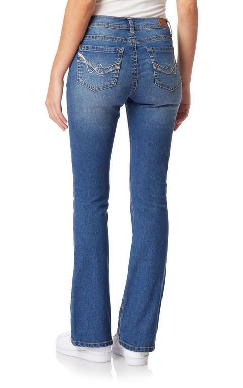 WallFlower Legendary Bootcut Jeans for Women, Classic Fit Mid-Rise Insta Stretch Denim in Standard and Plus Size, Juniors Jeans - Trixie, 7 Short