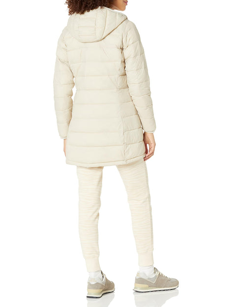 Amazon Essentials Women's Lightweight Full-Zip Water-Resistant Hooded Puffer Coat (Available in Plus Size), Stone, Small Amazon Essentials