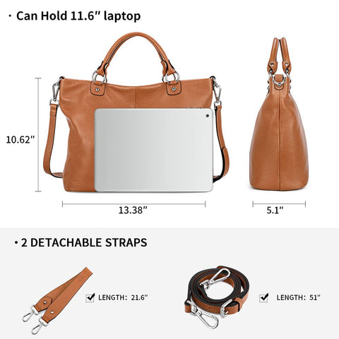 Kattee Women's Soft Genuine Leather Tote Bag, Top Satchel Purses and Handbags Kattee