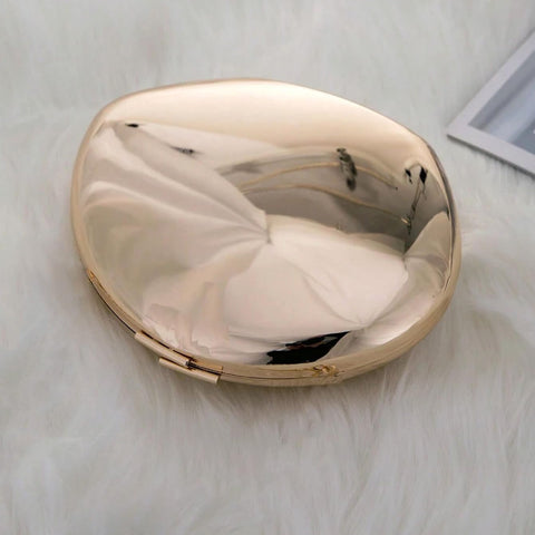 YYW Evening Clutch Purse for Women Metal Reflective Shoulder Bag Unique Handbag for Wedding Party Prom (Gold) YYW