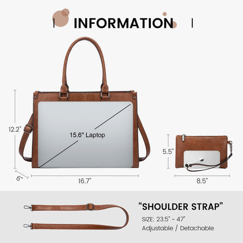 LOVEVOOK Laptop Bag for Women, 15.6 inch Laptop Tote Bag Work Bags for Women Computer Bag Office Briefcase Handbag LOVEVOOK