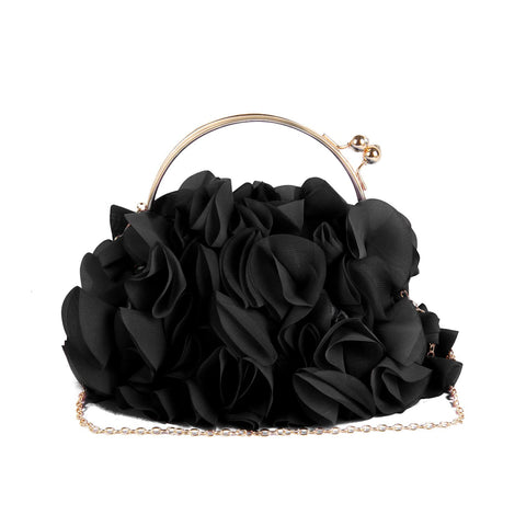 Lanpet Women Floral Clutch Purses Satin Flower Evening Bag Party Prom Handbags Lanpet