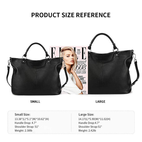 Kattee Women's Soft Genuine Leather Tote Bag, Top Satchel Purses and Handbags Kattee