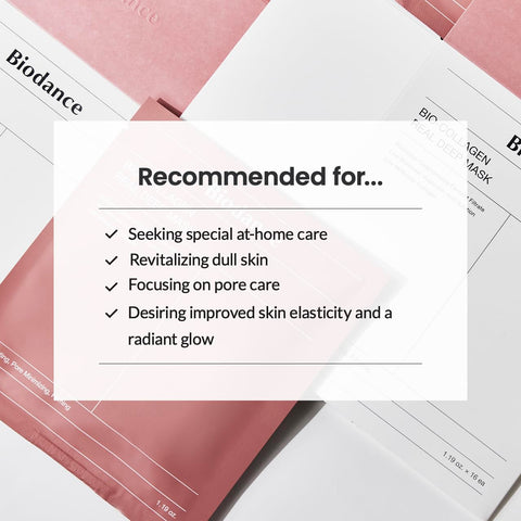 BIODANCE Bio-Collagen Real Deep Mask, Hydrating Overnight Hydrogel Mask, Pore Minimizing, Elasticity Improvement, 34g x4ea BIODANCE