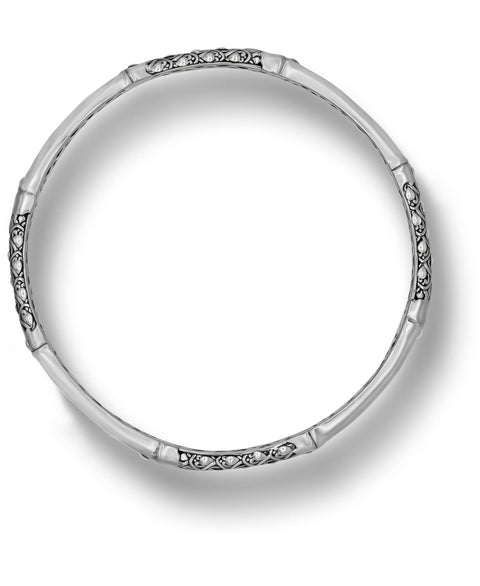 DEVATA Sterling Silver 925 Bali Filigree Slide-on Bangle Bracelet DHK3185ASS (Size Medium) DEVATA