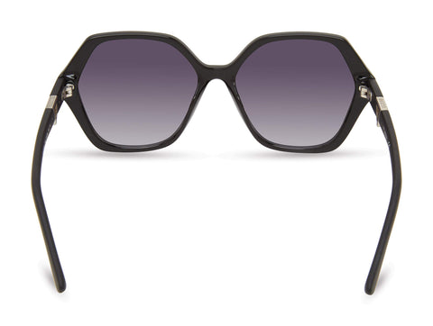 GUESS Women's Trendy Geometric Square Sunglasses, Shiny Black, 57mm GUESS