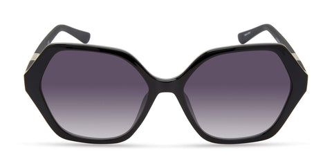 GUESS Women's Trendy Geometric Square Sunglasses, Shiny Black, 57mm GUESS