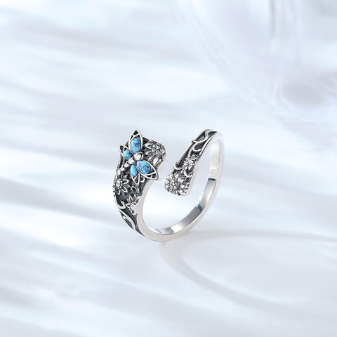 Midari Lotus Spoon Rings for Women 925 Sterling Silver Adjustable Open Lotus Flower Finger Ring Thumb Rings Just Breathe Ring with Lotus Jewelry for Women Yoga Lovers Birthday Christmas Gifts (with Fine Box) Midari