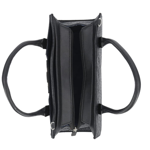Nautica Sandy Jr. Top Handel Satchel with Removable Crossbody Strap, Black Jacquard Nautica