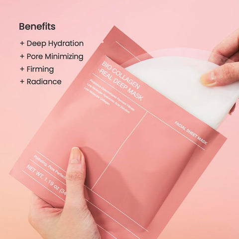 BIODANCE Bio-Collagen Real Deep Mask, Hydrating Overnight Hydrogel Mask, Pore Minimizing, Elasticity Improvement, 34g x4ea BIODANCE