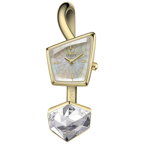 SAGA Women Fashion Watches Luxury Crystal Gold Bracelet Watch Stainless Steel Women's Wrist Watch As Gift for Women SAGA