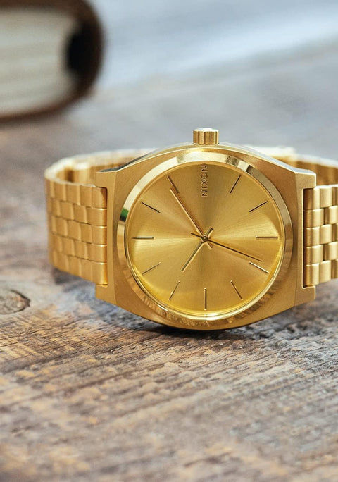 NIXON Time Teller A045 - All Gold / Gold - 100m Water Resistant Men's Analog Fashion Watch (37mm Watch Face, 19.5mm-18mm Stainless Steel Band) NIXON