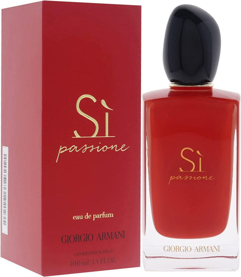 Armani Beauty – Sì Passione – Eau de Parfum – Vanilla Perfume for Women – Floral Citrus Fragrance – Blackcurrant Nectar, Damascena Rose, Black Tea Notes - 3.3 Fl Oz Armani Beauty