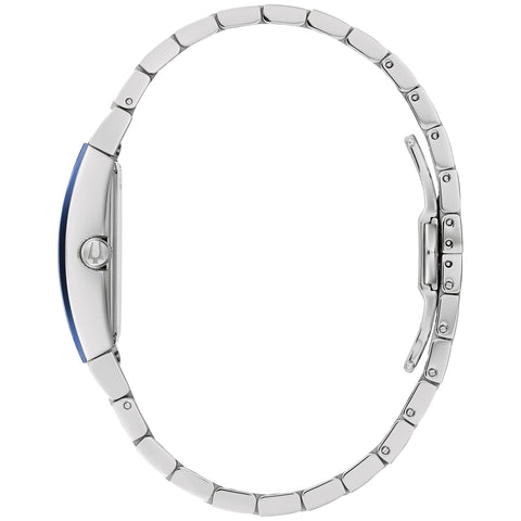 Bulova Ladies' Modern Gemini Stainless Steel 3-Hand Quartz Watch, Blue Dial Style:96L293 Bulova