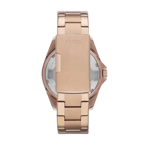 Fossil Women's Riley Quartz Stainless Steel Multifunction Watch, Rose Gold Glitz, 38MM Fossil Watch