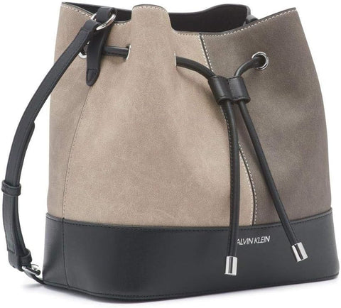 Calvin Klein womens Gabrianna Novelty Bucket Shoulder Bag, Grey Combo, One Size