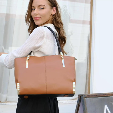 FOXLOVER Large Capacity Tote Handbags for Women, Women's Top-handle Bags Fashion Shoulder Bags Purses Minimalist design FOXLOVER