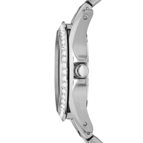 Fossil Women's Riley Quartz Stainless Steel Multifunction Watch, Color: Silver Glitz (Model: ES3202) Fossil