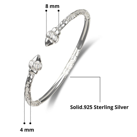 Better Jewelry Ridged Arrow .925 Sterling Silver West Indian Bangle (MADE IN USA) Better Jewelry