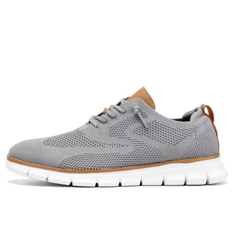 Men's Casual Dress Shoes Fashion Mesh Oxfords Business Walking Work Sneakers Comfortable Lightweight Soft Sole Grey