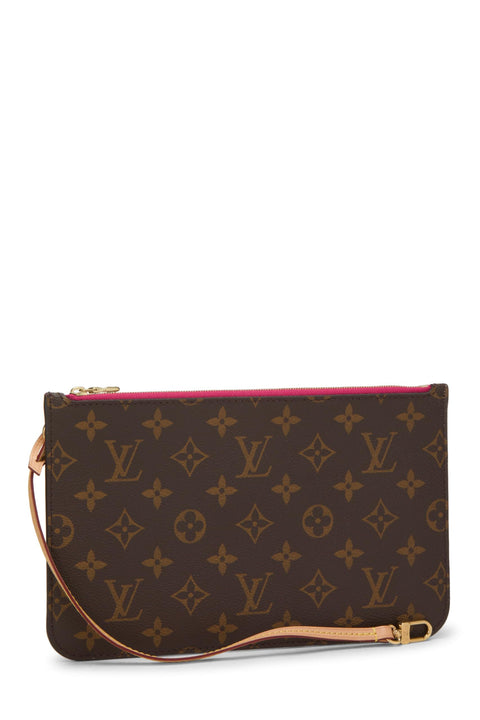 Louis Vuitton, Pre-Loved Monogram Canvas Neverfull Pouch MM NM, Pink Louis Vuitton