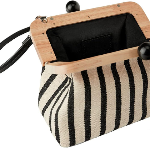 Yohora Women’s Crossbody Bag Kiss Lock Shoulder Purse Canvas Lightweight Retro Wallet Yohora