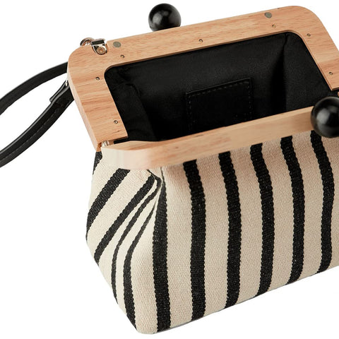 Yohora Women’s Crossbody Bag Kiss Lock Shoulder Purse Canvas Lightweight Retro Wallet Yohora