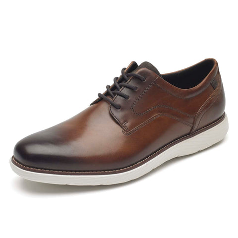 Rockport mens Garett Plain Toe Oxford, Cognac, 7.5 US