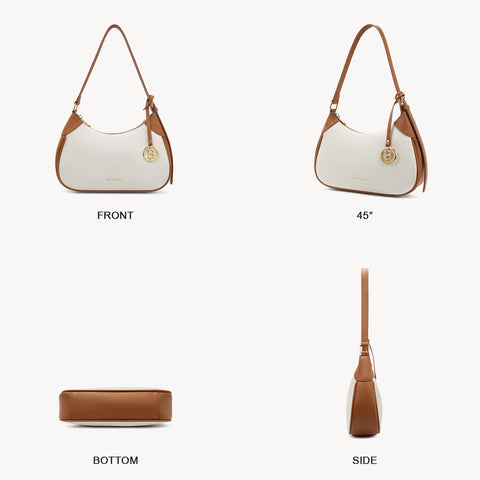 BOSTANTEN Small Purses for Women Trendy Cresent Shoulder Bag Hobo Handbags, Beige BOSTANTEN