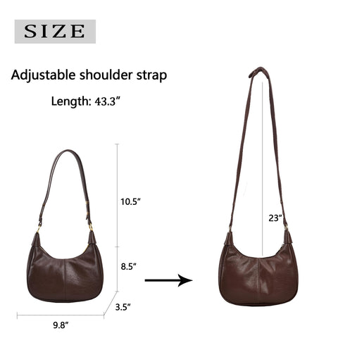JYG Small Hobo Bags for Women Retro Crescent Coffee Shoulder Purse Fall Soft Crossbody Handbag 2025