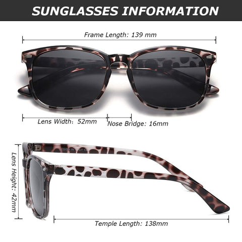 DUSHINE Polarized Sunglasses for Women Classic Retro Style 100% UV Protection (3 Pack) DUSHINE