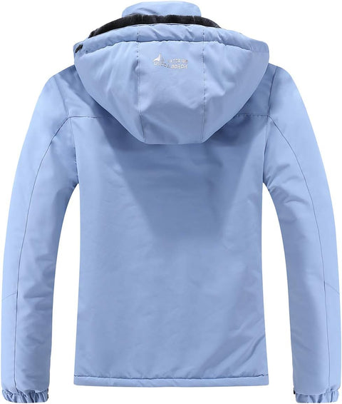 MOERDENG Women's Waterproof Ski Jacket Warm Winter Snow Coat Mountain Windbreaker Hooded Raincoat Jacket MOERDENG