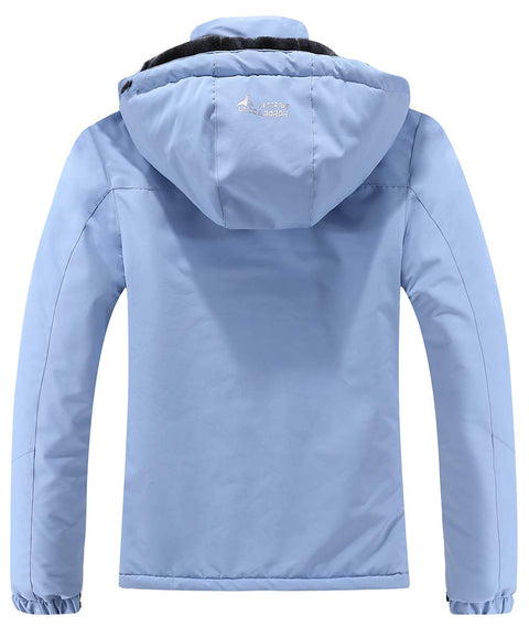 MOERDENG Women's Waterproof Ski Jacket Warm Winter Snow Coat Mountain Windbreaker Hooded Raincoat Jacket MOERDENG