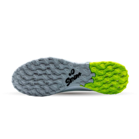 SENDA Pampa Pro Turf Soccer Shoes, Men's Size 13 / Women's Size 14, White/Grey/Lime